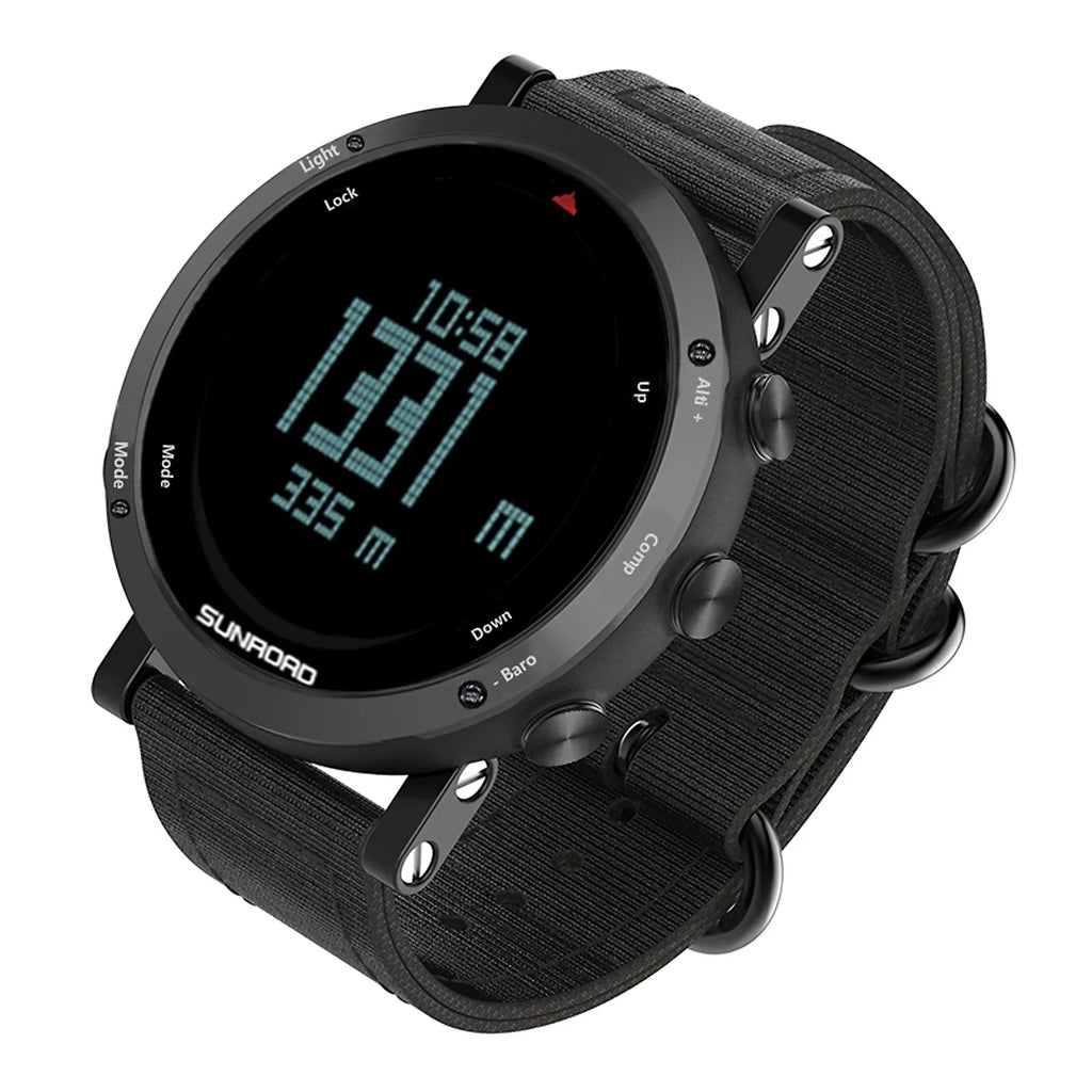 Barometer Altimeter Compass  Weather Forecast Men Watch 50meters -resistant Multifunctional Outdoor Sports Watch for Mountaineering Running Trekking Camping