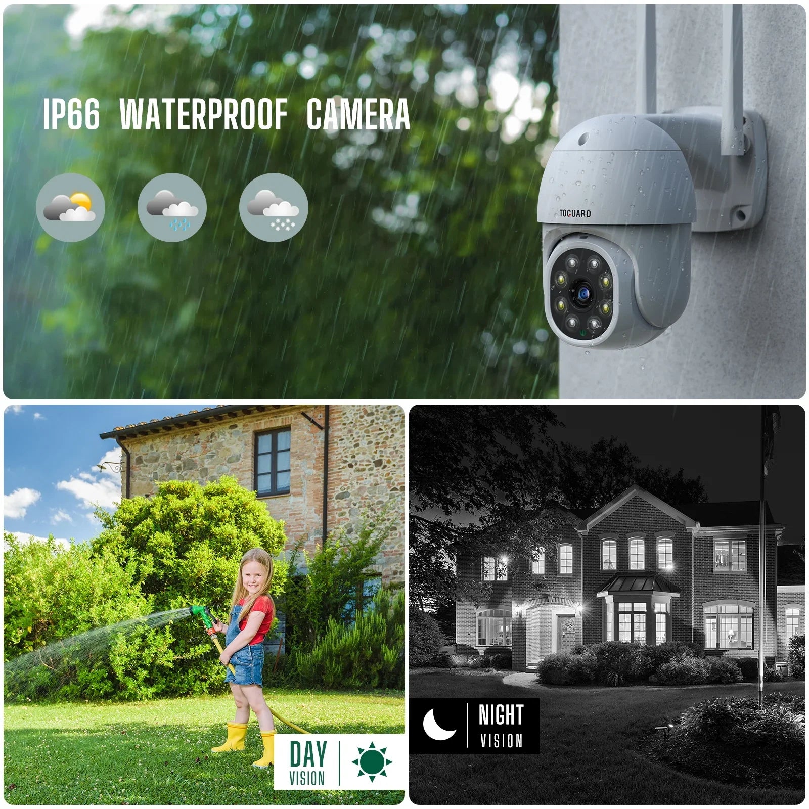 Toguard CCTV Security Camera System Outdoor with 1TB Hard Drive, 2X3MP Wireless WiFi Dome Camera HDMI Connector