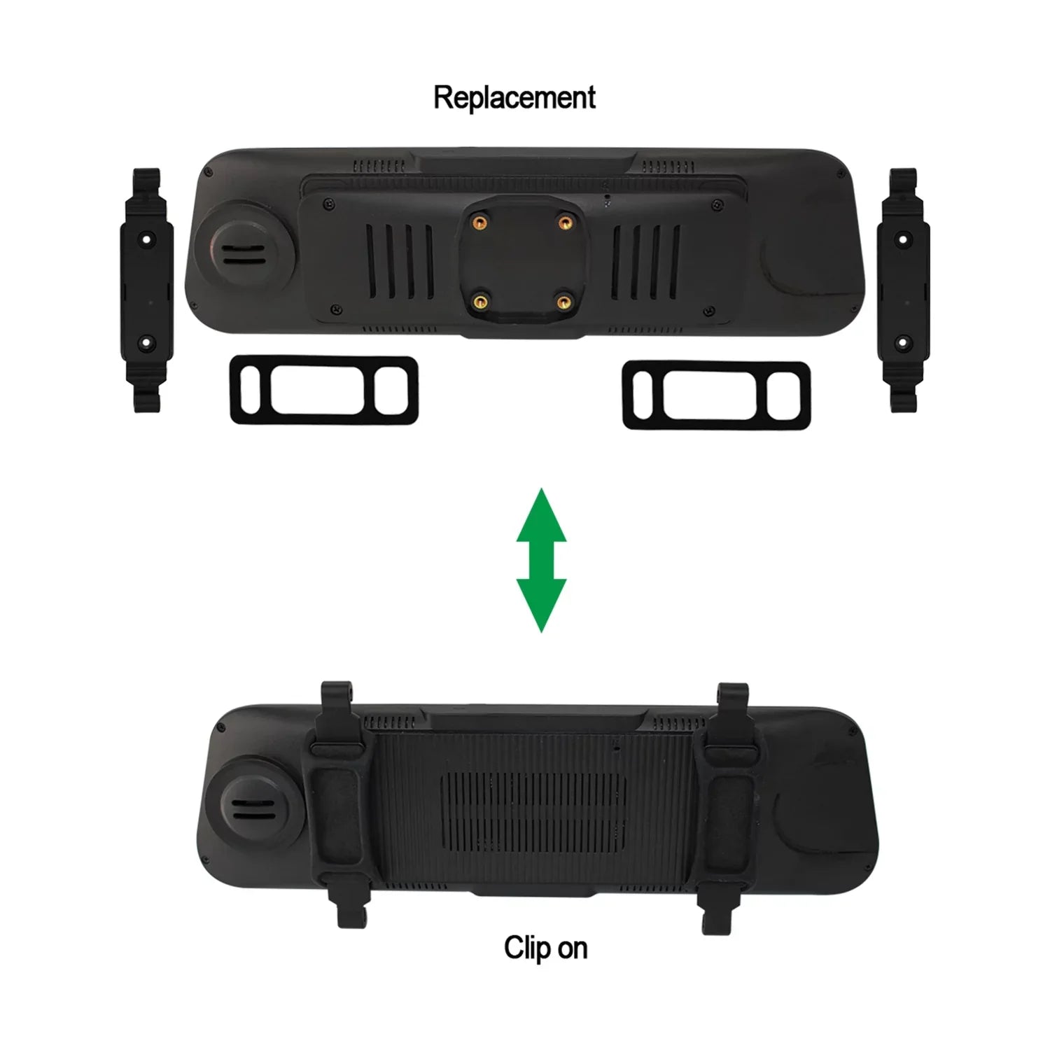 BOYO Vision VTM96M, - 9.6-In. Black, LCD Full-Screen Rearview Mirror Monitor with Dual Mounting Options, VTM96M