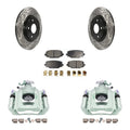 Transit Auto Rear Disc Brake Coated Caliper Drilled Slotted Rotors And Semi-Metallic Pads Kit For 2012 Ram C/V With Dual Piston Front KCD-100635P
