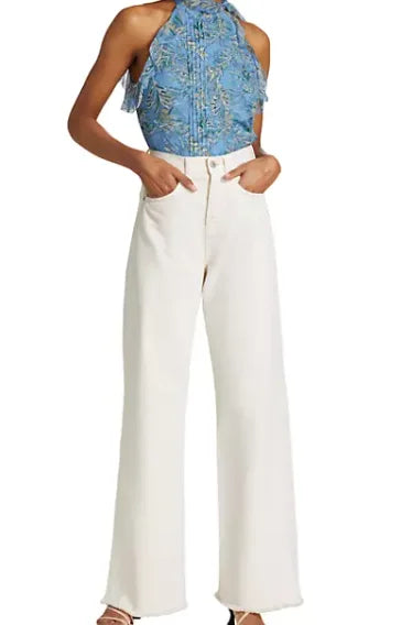 Veronica Beard Women's Blue Dali Sleeveless Ruffle Top, 2