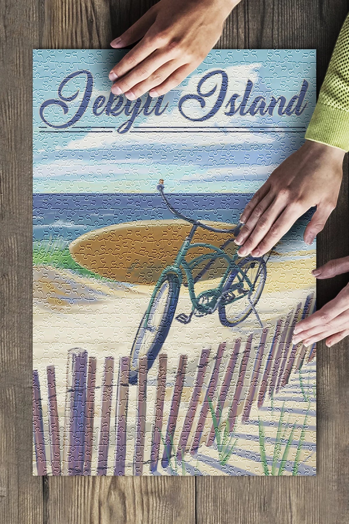 Jekyll Island, Georgia, Beach Cruiser on Beach (19x27 inches, Premium 500 Piece Jigsaw Puzzle for Adults and Family, Made in USA)