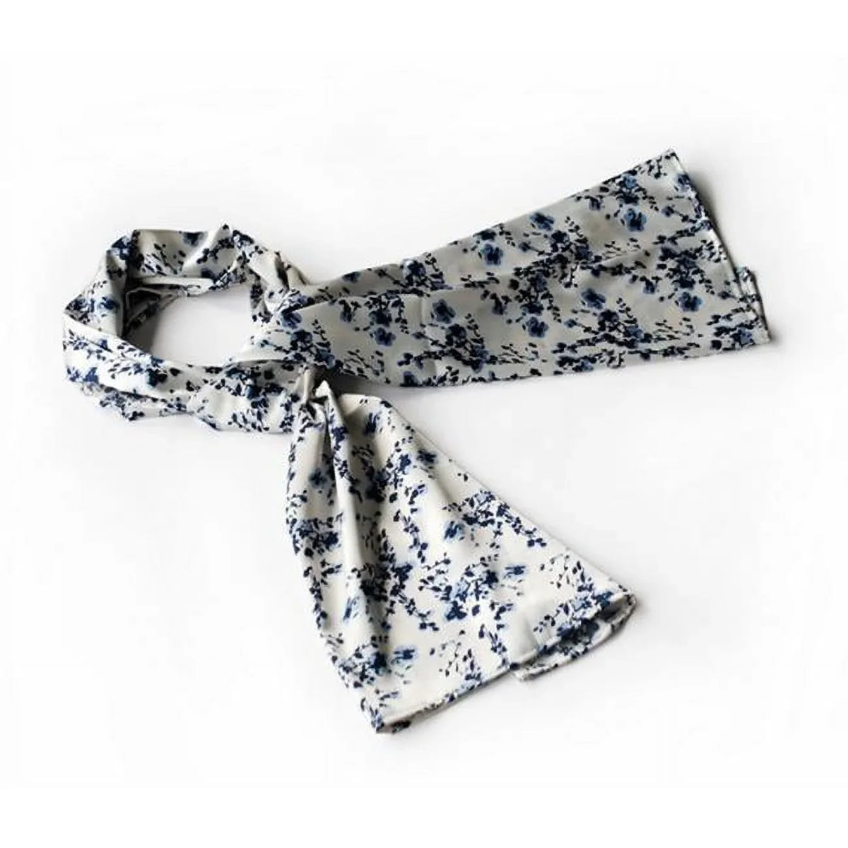 Blancho  White Plum Blossom Chinese Style Elegant Silk Scarf - Large