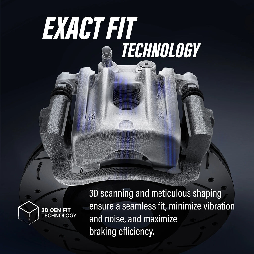 Transit Auto Rear Disc Brake Caliper Coated Rotors And Semi-Metallic Pads Kit For 2012 Ram C/V With Dual Piston Front KCG-100133P