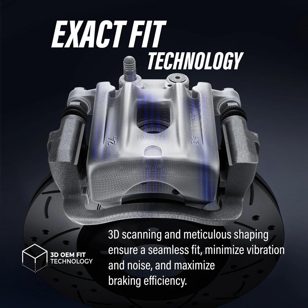 Transit Auto Rear Disc Brake Caliper Coated Rotors And Semi-Metallic Pads Kit For 2012 Ram C/V With Dual Piston Front KCG-100133P