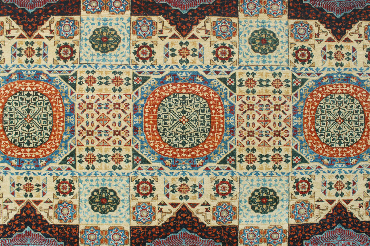 Aria Stephen Ivory/Blue Runner, 9'10" x 13'4"
