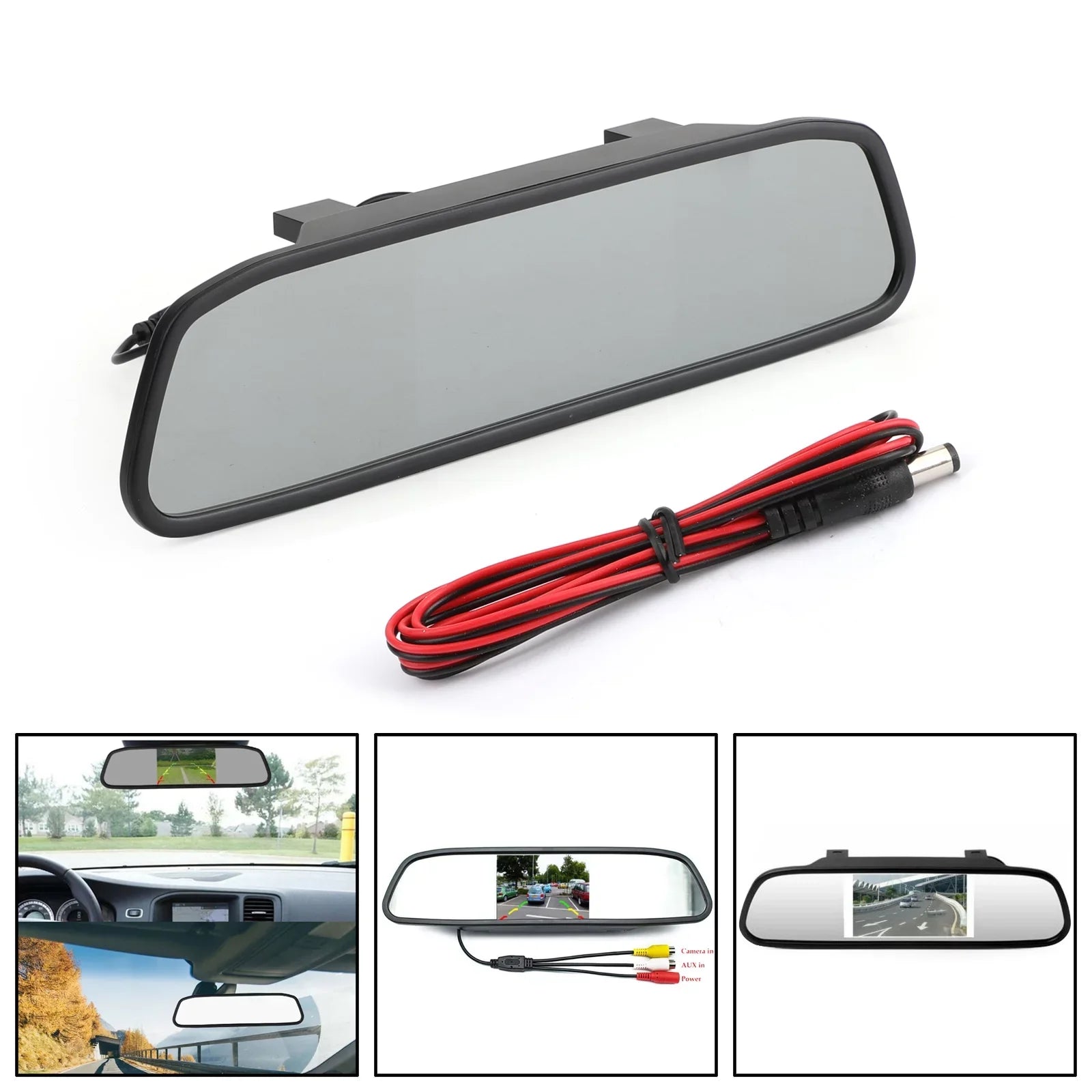 Motor Genic 4.3" Mirror Car Monitor TFT LCD NTSC PAL Night Vision Parking Assist 4.3inch