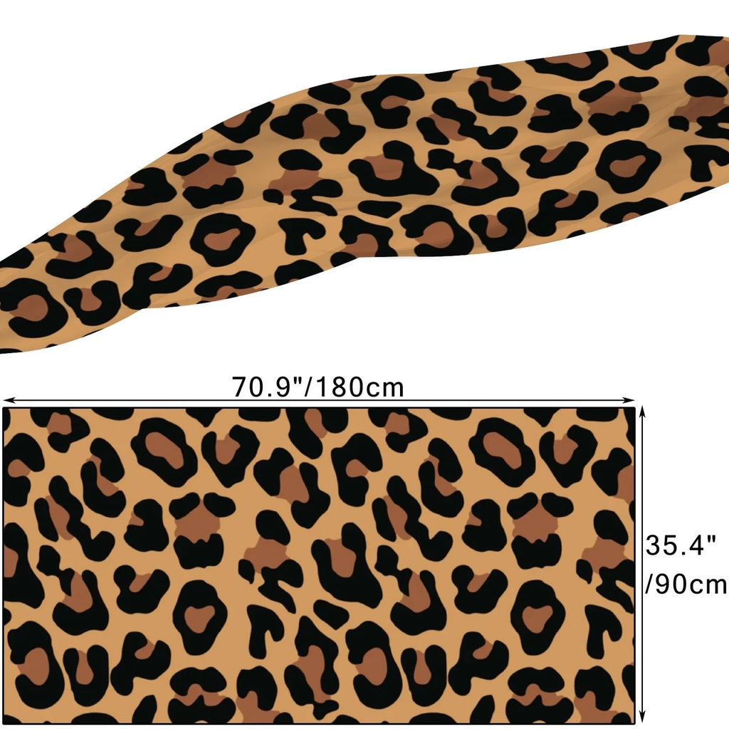 FREEAMG Yellow Leopard Silk Long Scarf for Women Large Oblong Sunscreen Shawls Wraps Neck Headscarf Hair Wraps Gift Packed