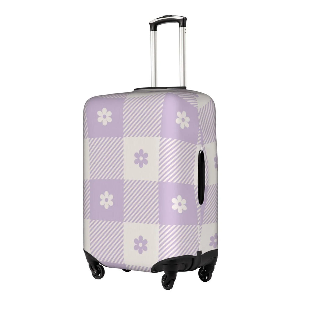 Kll Floral Purple Buffalo Plaid Luggage Cover Suitcase Cover Suitcase Protector-