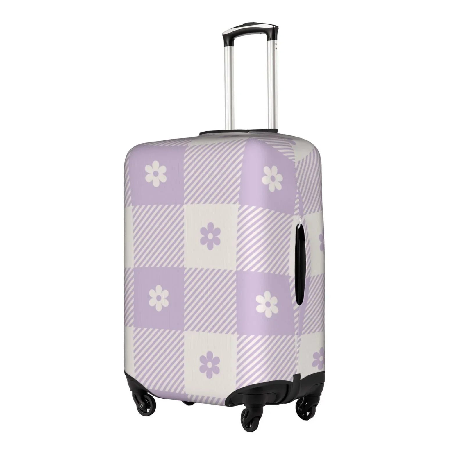 Kll Floral Purple Buffalo Plaid Luggage Cover Suitcase Cover Suitcase Protector-