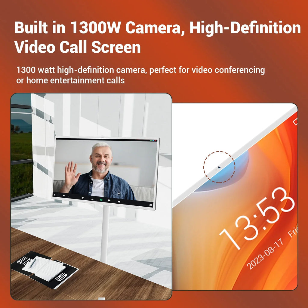 StandbyMe 32" Portable TV Monitor with Touch Screen and Built-in Camera, with Android 12 OS(Support Google Store). Built-in Battery(6-8H), Full Swivel Rotation and Big Tablet on Wheels