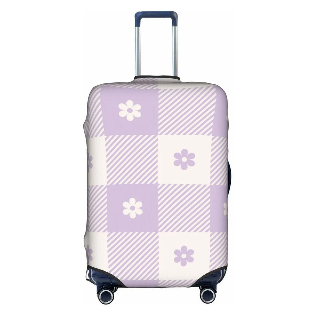 Kll Floral Purple Buffalo Plaid Luggage Cover Suitcase Cover Suitcase Protector-