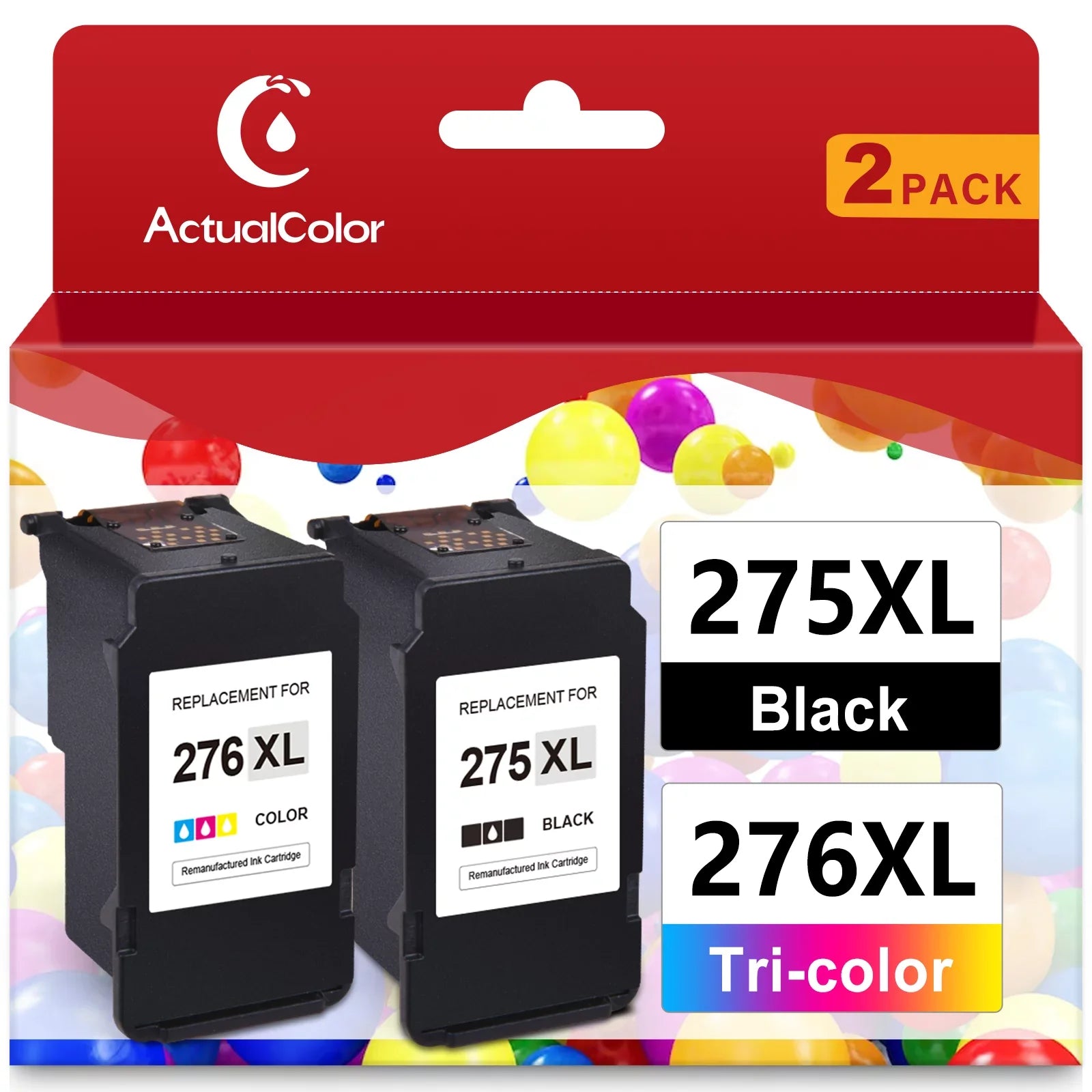 275XL Ink Cartridge for Canon Ink 275 and 276 XL 275XL 276XL PG-275XL CL-276XL Combo Pack for Canon Pixma TS3522 TR4720 TR4700 TR4722 Printer ( Black,  Tri-Color)