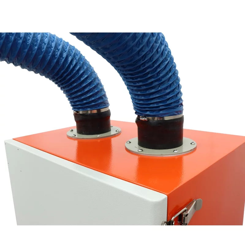 EQCOTWEA Mobile Welding Smoke Purifier Double Arm Welding Fume Smoke Dust Extractor 220V