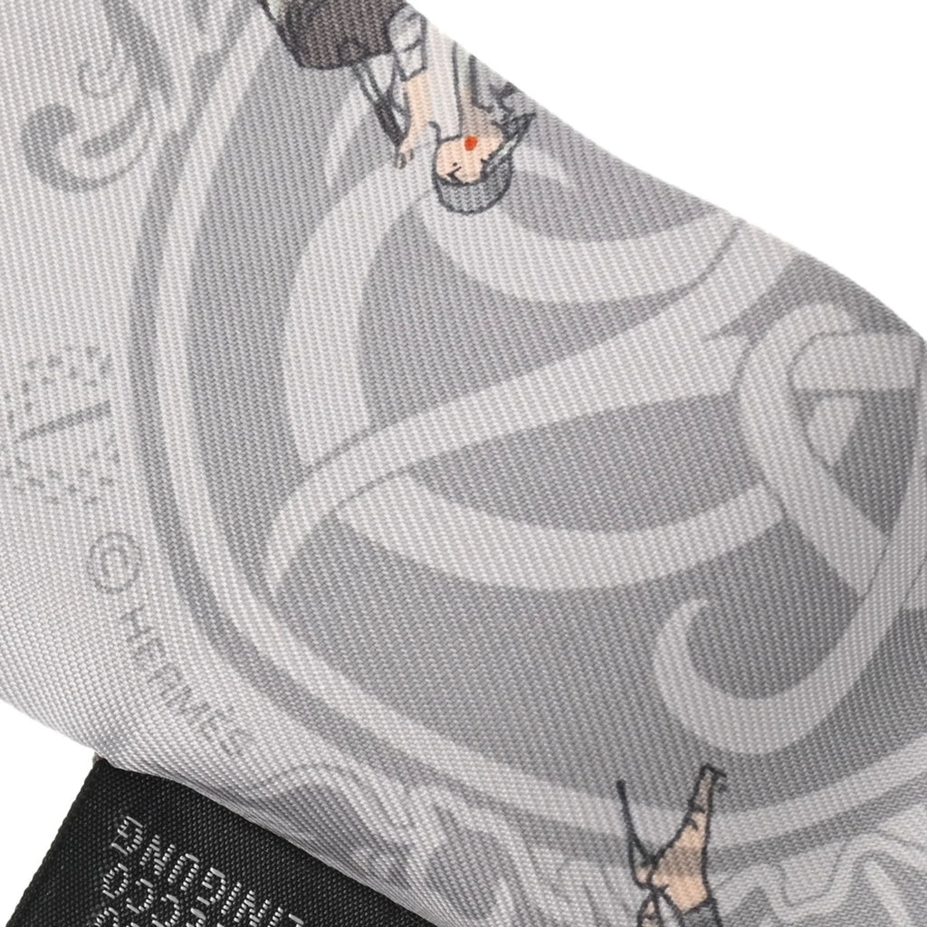 Pre-Owned HERMES Twilly EX-LIBRIS LES PARISIENNES Grey Women's 100% Silk Scarf Muffler (Good)
