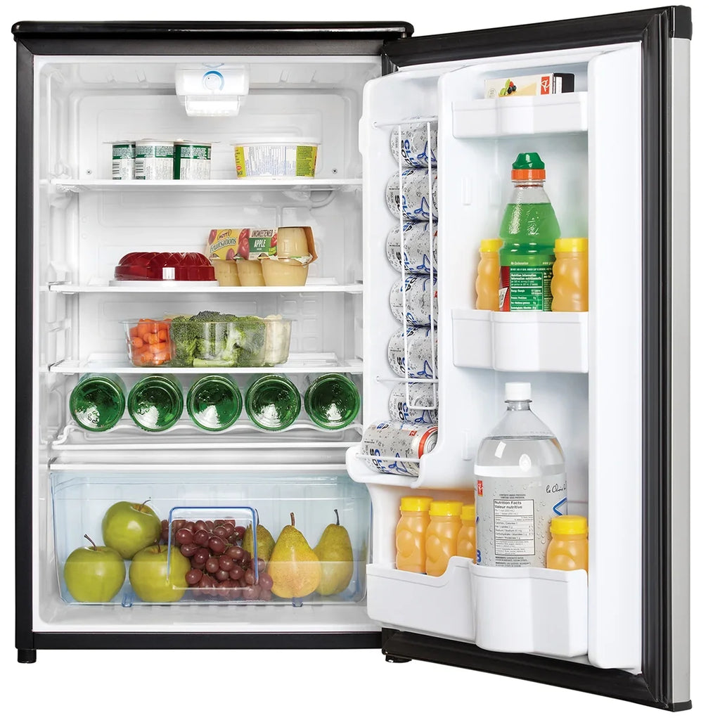 Danby DAR044A4BSLDD 4.4 Cf All Refrigerator Auto Defrost Glass Cantilever Shelves Estar