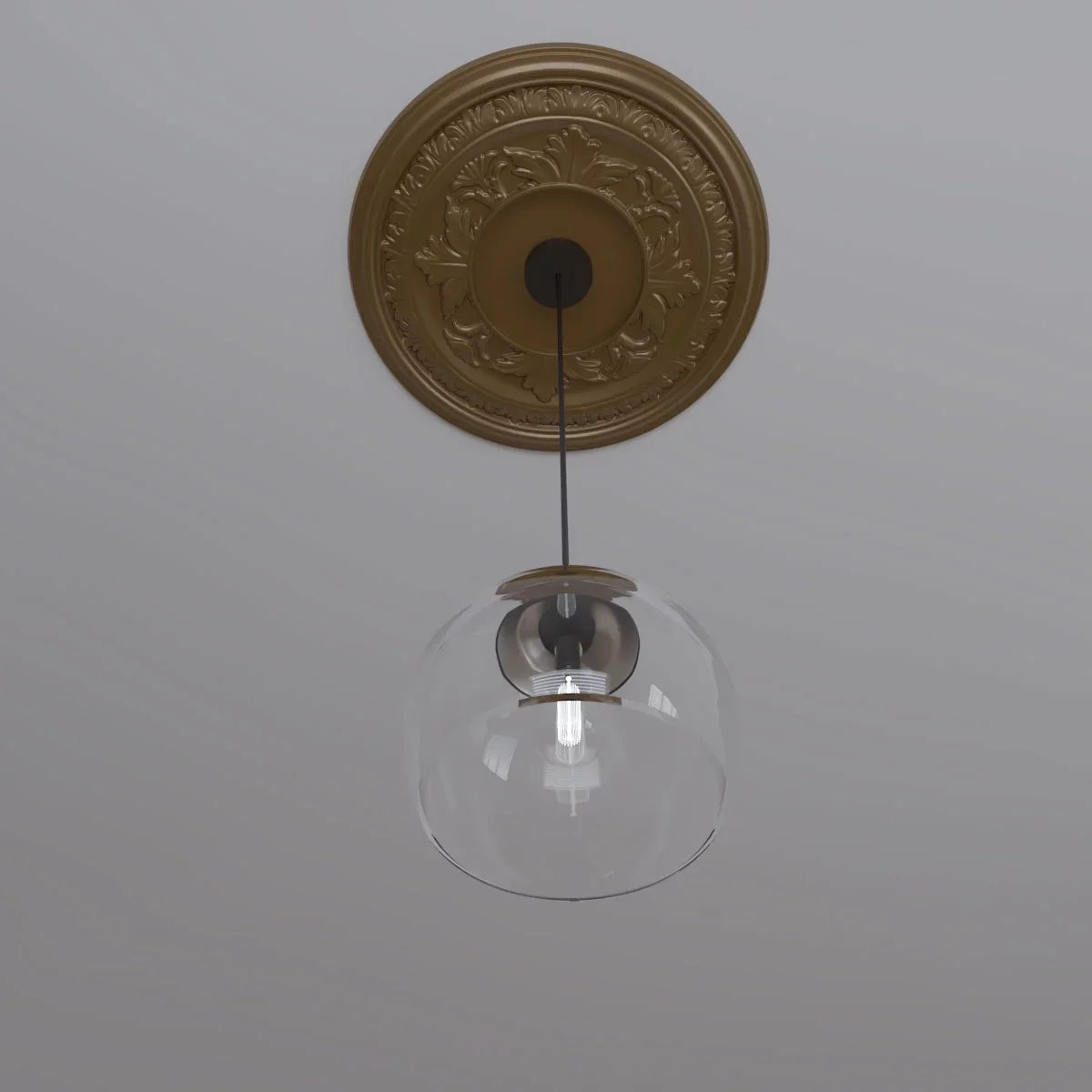 Ekena Millwork 22"OD x 3 1/2"ID x 1"P Baltimore Thermoformed PVC Ceiling Medallion (Fits Canopies up to 7 3/4"), Metallic Gold Rush
