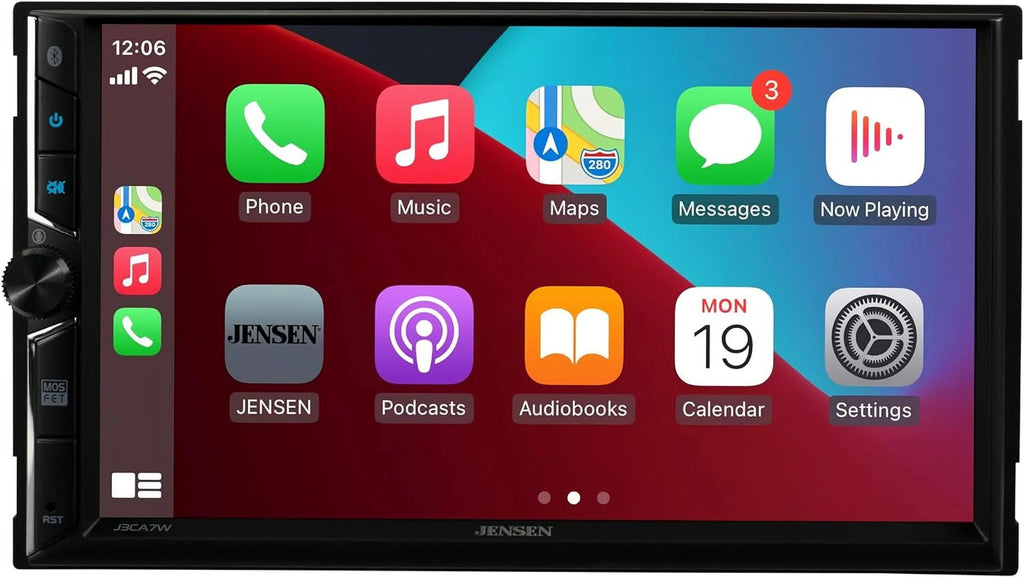 Jensen J3CA7W 7-inch Certified Apple CarPlay Android Auto, Wired or Wireless, Double DIN Car Stereo Radio, New