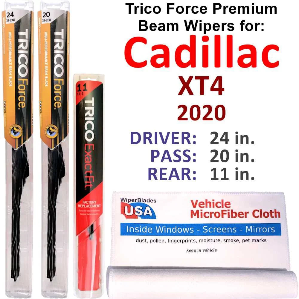 2020 Cadillac XT4 Performance Beam Wipers (Set of 3) w/Rear Wiper