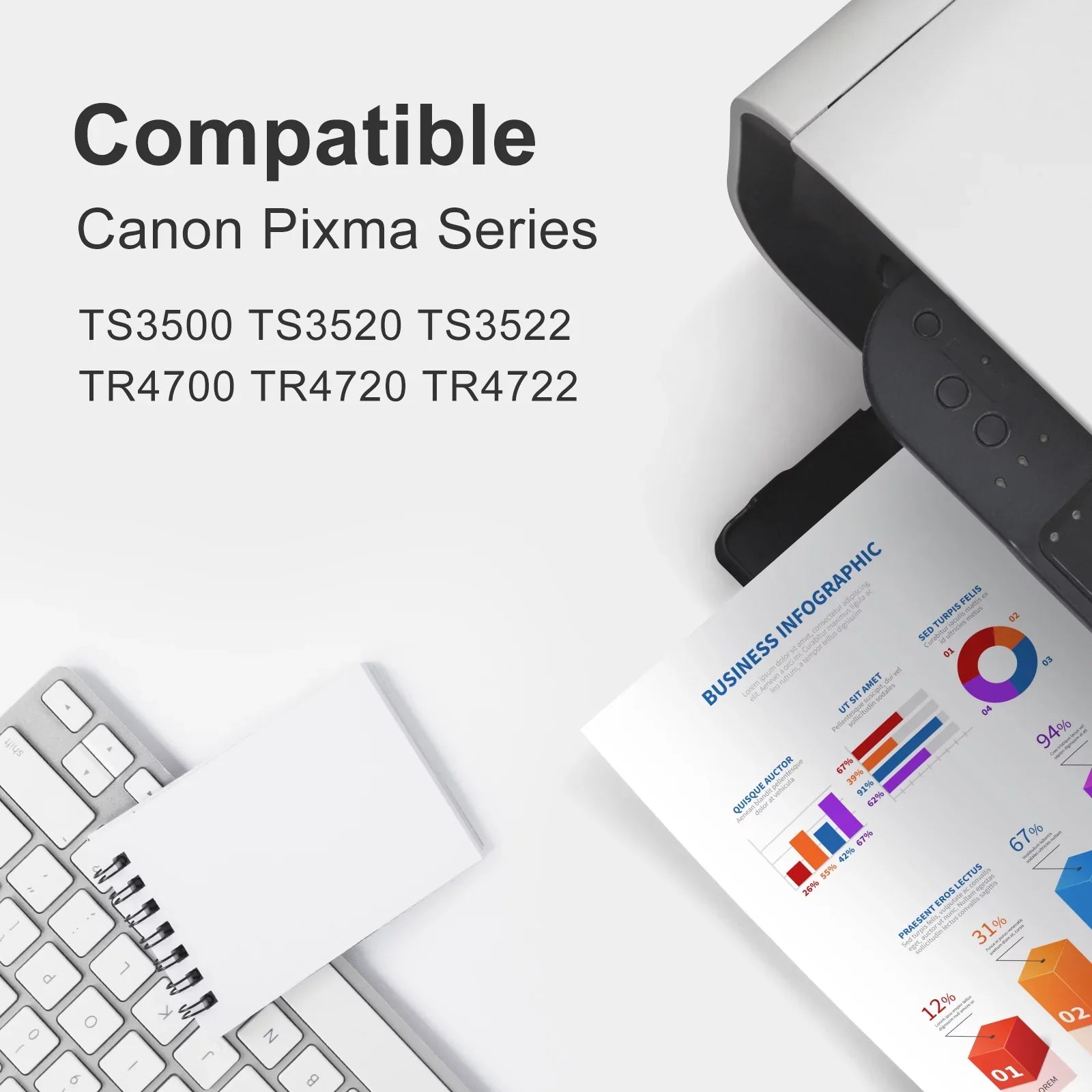 275XL Ink Cartridge for Canon Ink 275 and 276 XL 275XL 276XL PG-275XL CL-276XL Combo Pack for Canon Pixma TS3522 TR4720 TR4700 TR4722 Printer ( Black,  Tri-Color)