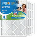 20x25x1 Air Filter MERV 8 Comparable to MPR 700 & FPR 5 Electrostatic Pleated Air Conditioner Filter 4 Pack HVAC AC Premium USA Made 20x25x1 Furnace Filters by AIRX FILTERS WICKED CLEAN AIR.