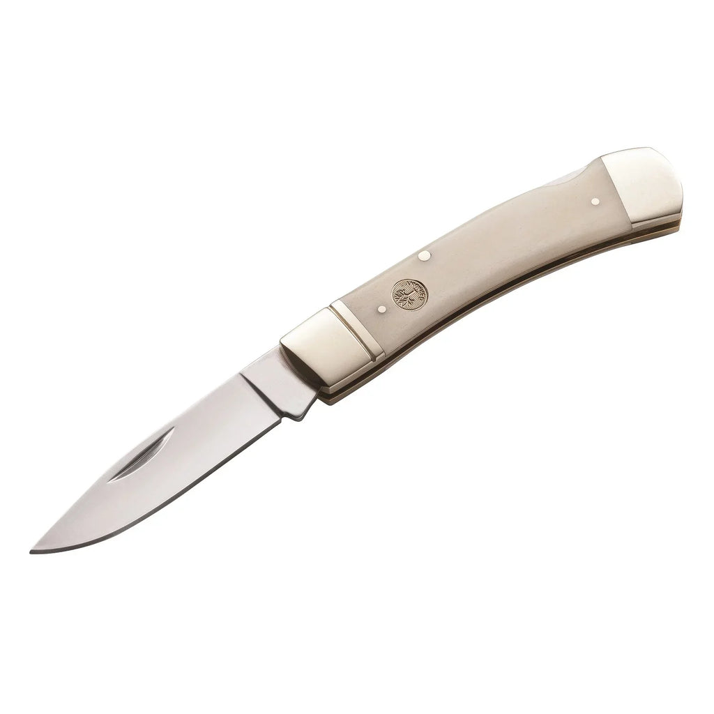 BOKER TRADITIONAL SERIES FOLDER 2.88" CARBON STEEL DROP POINT WHITE BONE