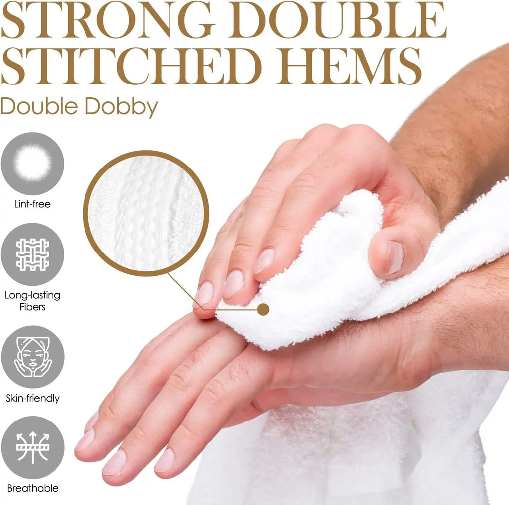 Elaine Karen Premium Cotton Bath Hand Towels for Home, Hotel & Spa, 12-Pack White
