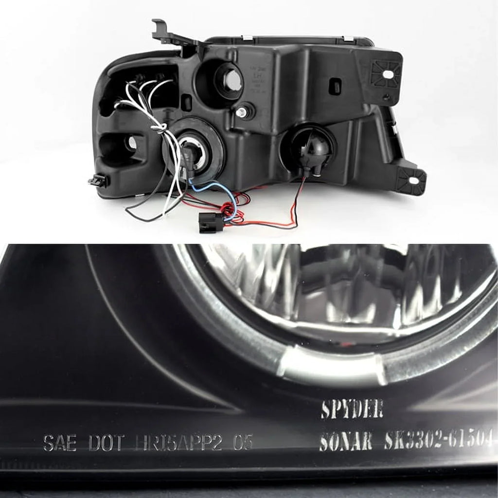 For 04-08 F150 Black Smoke Halo Projector LED Headlights + Full LED Taillights Fits select: 2004-2008 FORD F150
