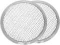 TrueCraftware- Set of 2 Aluminum 14” Pizza Baking Screen Seamless Rim- Bakeware Pizza Screen Round Pizza Pan Tray Round Baking Tray for Home Kitchen Pizzeria & Restaurants