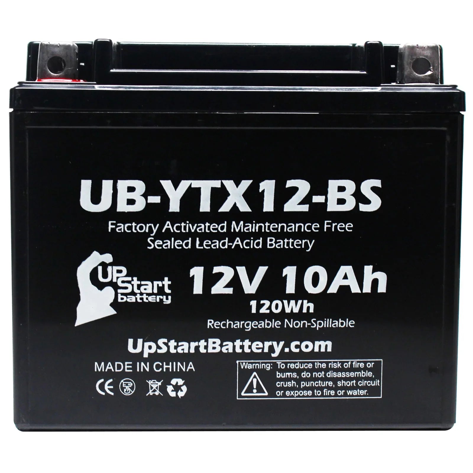 2-Pack UpStart Battery Replacement 2001 Suzuki GSX-R1000 1000 CC Factory Activated, Maintenance Free, Motorcycle Battery - 12V, 10Ah, UB-YTX12-BS
