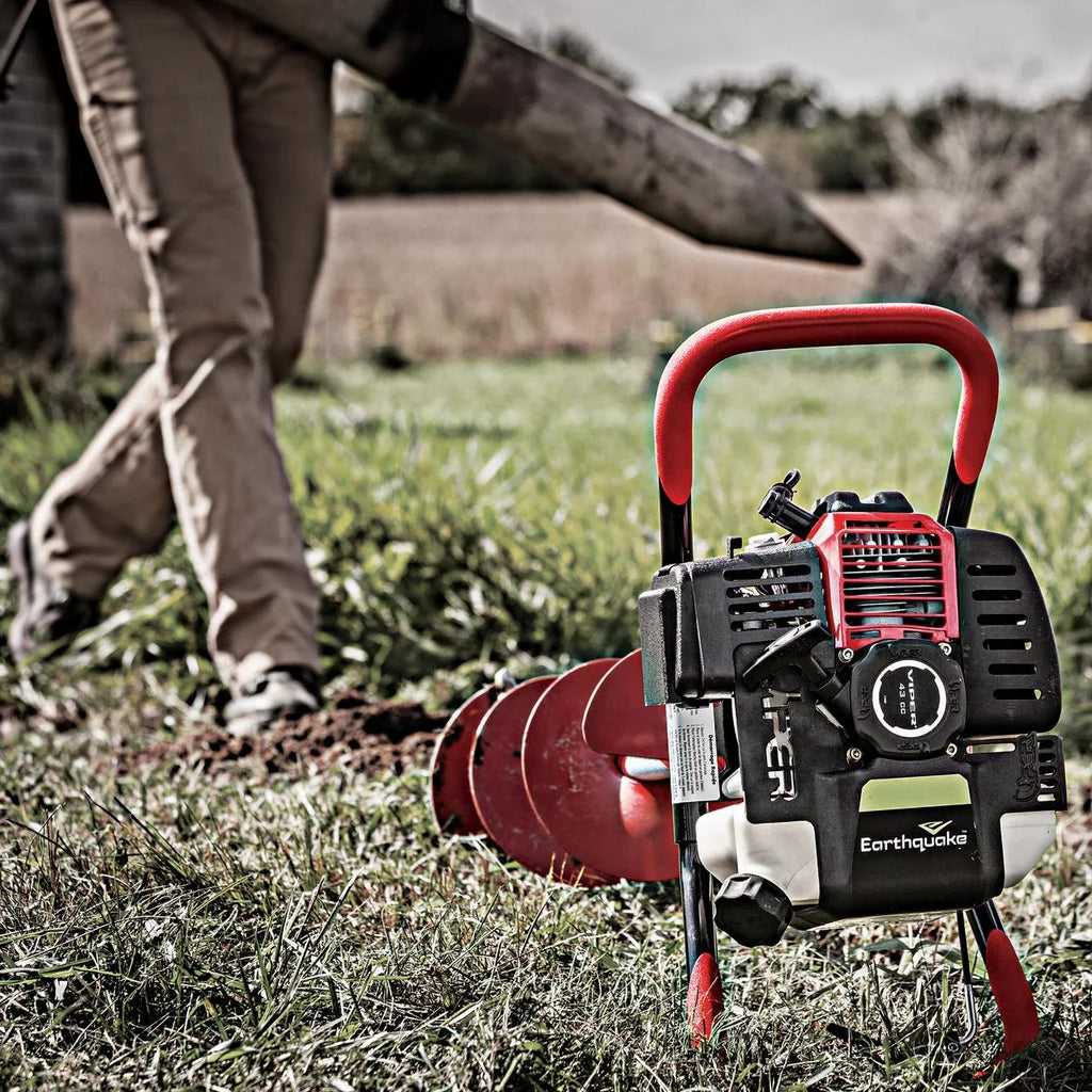 Earthquake E43™ 1-Person Earth Auger Powerhead With 8 Inch Auger Bit, 43cc 2-Cycle Viper Engine, 35064