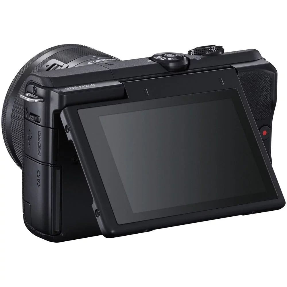 Canon EOS M200 Mirrorless Digital Camera with 15-45mm Lens (Black) - Essential 64GB Bundle