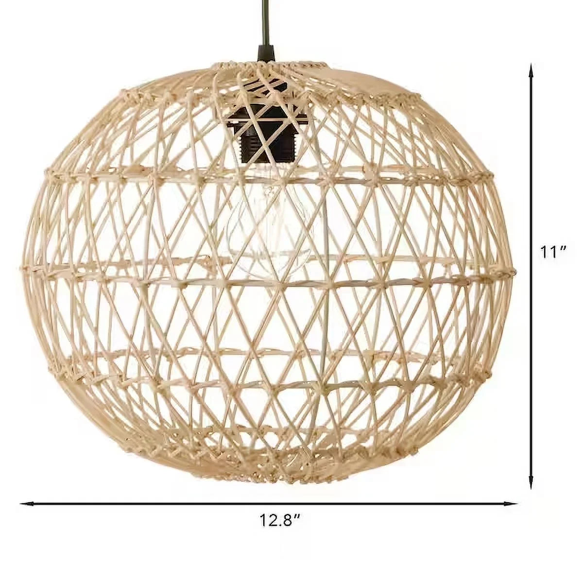 Hampton Bay Ashville 1-Light Brown Rattan Solar LED Outdoor Pendant Light