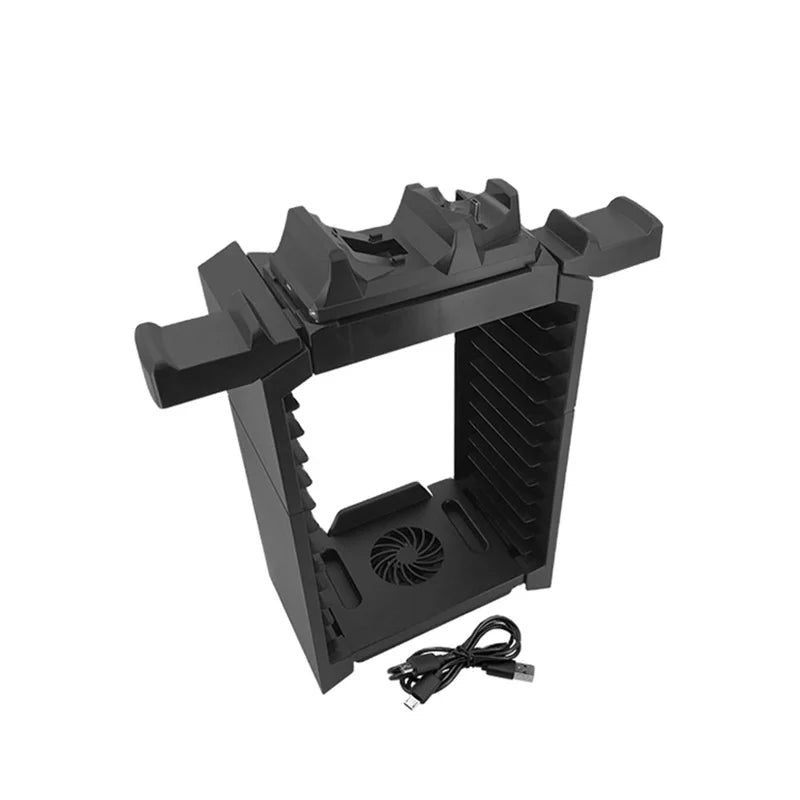 Cooling Fan Charger Vertical Stand Organizer for PS4 Controller