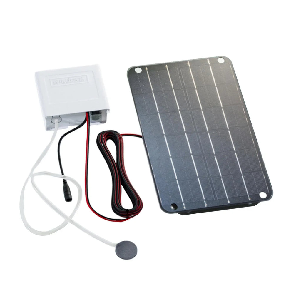 jicheng Solar Air Pump,Aquarium Air Pump Oxygenator Silent Eco Friendly,6V Solar Pond Aerator Solar Powered Pond Pump for Hydroponics