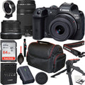 Canon EOS R7 Mirrorless Camera with RF-S 18-45mm f/4.5-6.3 IS STM Lens + Canon EF 75-300mm f/4-5.6 III Lens + 64GB Memory Card + Tripod + Case & More
