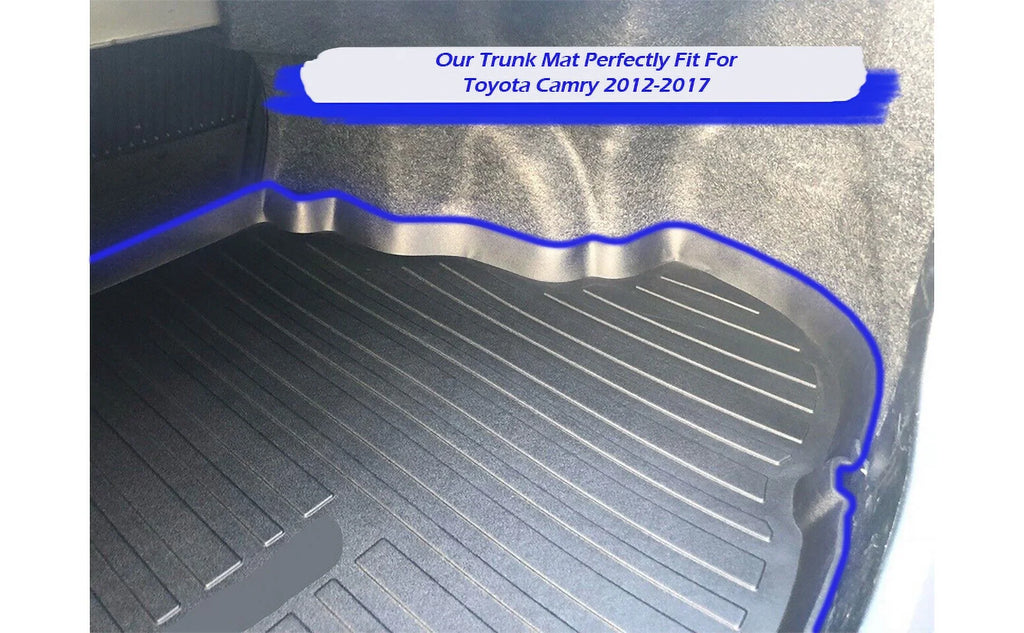 EACCESSORIES EA Cargo Liner – Trunk Mat for Toyota Camry 2012-2017 – Weather-Resistant Trunk Mats for Cars with Raised Lip – Non-Slip Car Trunk Mat Rubber – Easy to Install – Laser Pre-Cut Design