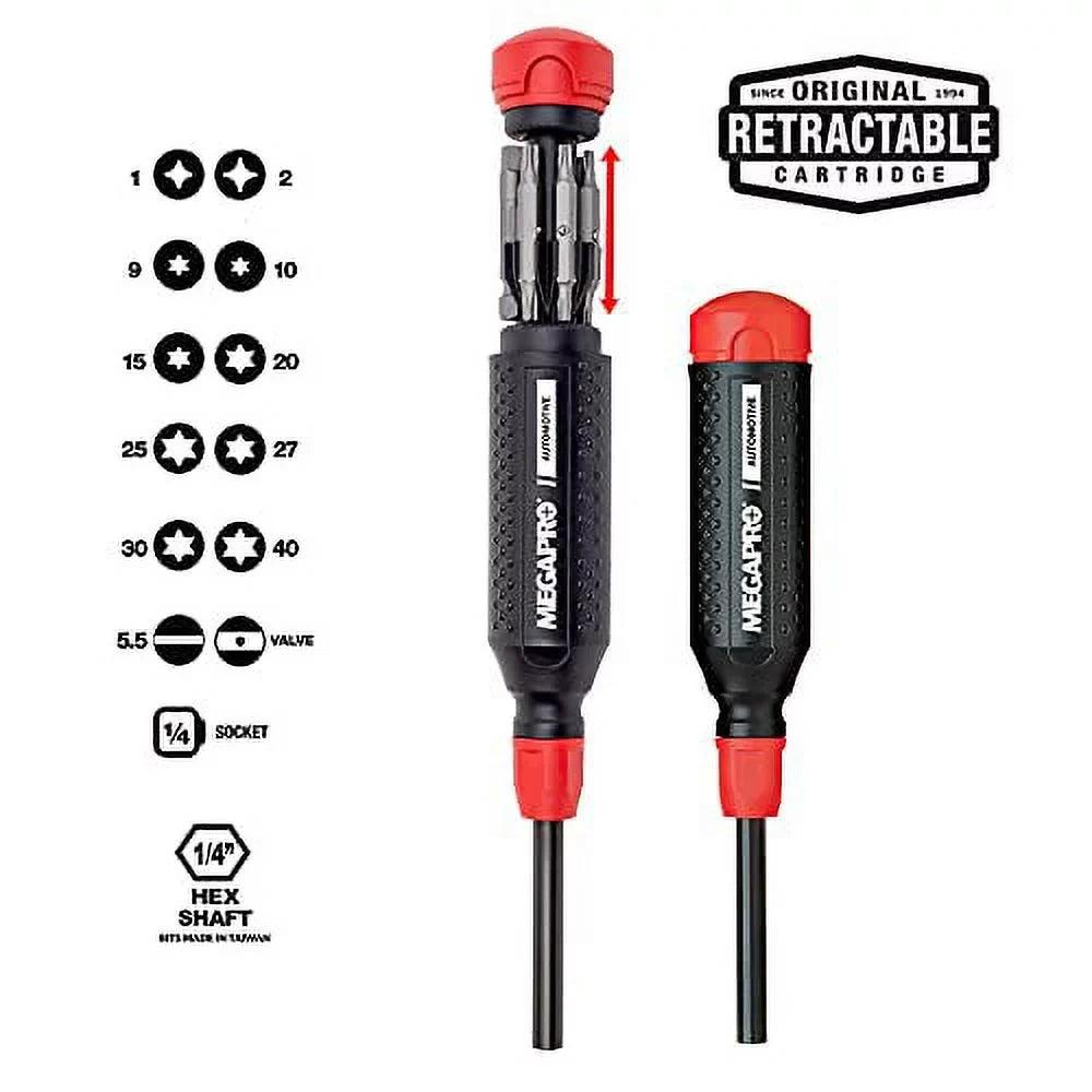 Megapro Multi-Bit Screwdriver, NumBits 6  151AUTO-B