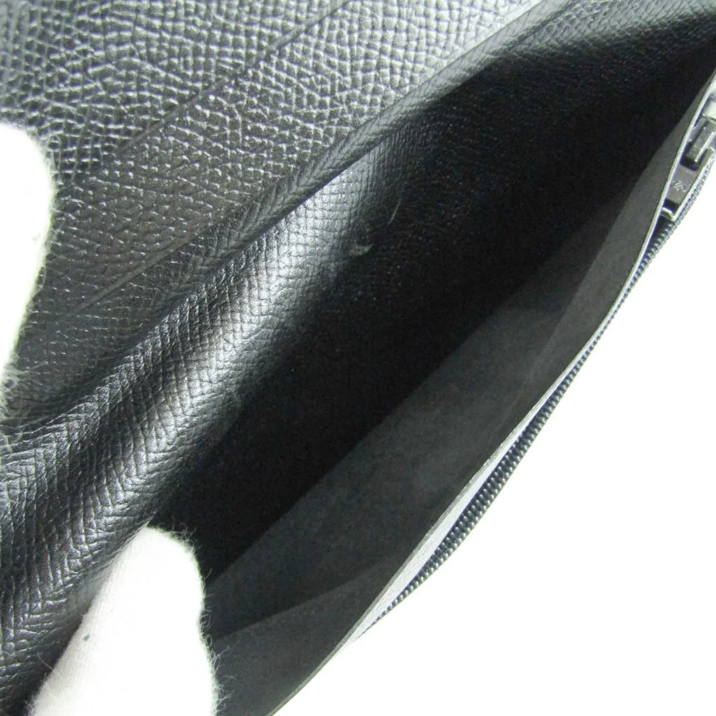 Pre-Owned Hermes Travel Case Men,Women Epsom Leather Long Wallet (bi-fold) Black (Good)