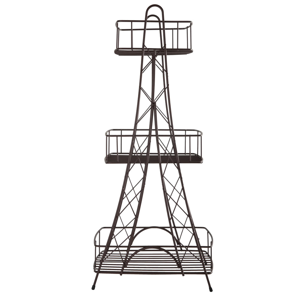 ELLE Paris Ville Des Lumieres Collection Eiffel Tower 3 Tier Spa Tower, 11"x 7"x 24.8" H