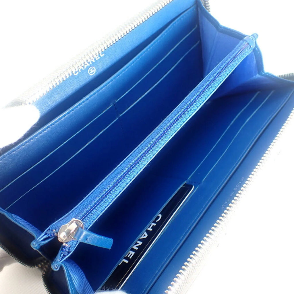 Pre-Owned CHANEL Chanel Cambon matelasse here mark computer pattern circuit board long wallet (Good)