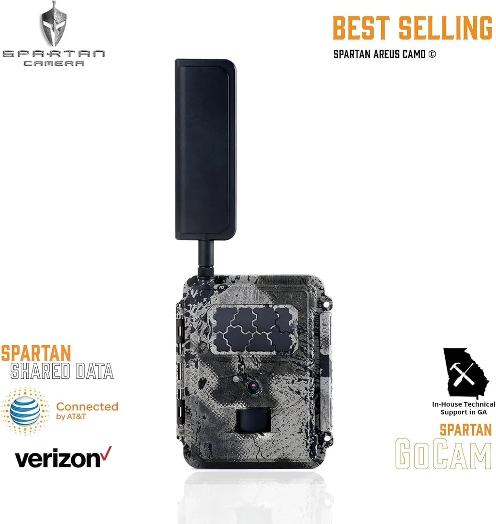 Spartan GoCam 4G LTE Wireless Camera with Batteries, SD Card, Security Case, and Spudz Microfiber Cloth Screen Cleaner VERIZON
