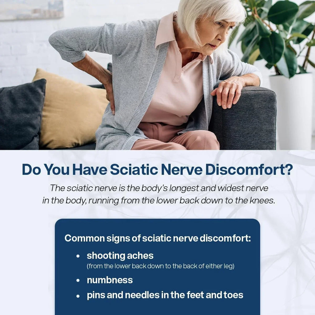 SciatiEase Sciatic Nerve Health Support - Supplement with AlphaPalm, Pea, Vitamin B Complex, Alpha Lipoic Acid 300mg - 120 Capsules - Nerve Support Formula