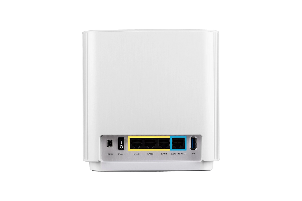 ASUS ZenWiFi AX Whole-Home Tri-band Mesh WiFi 6 System (XT8-WHITE)-2 pack, Coverage up to 5,500 sq.ft/6+rooms, 6.6Gbps, 3 SSIDs, life-time free network security and parental controls, 2.5G port
