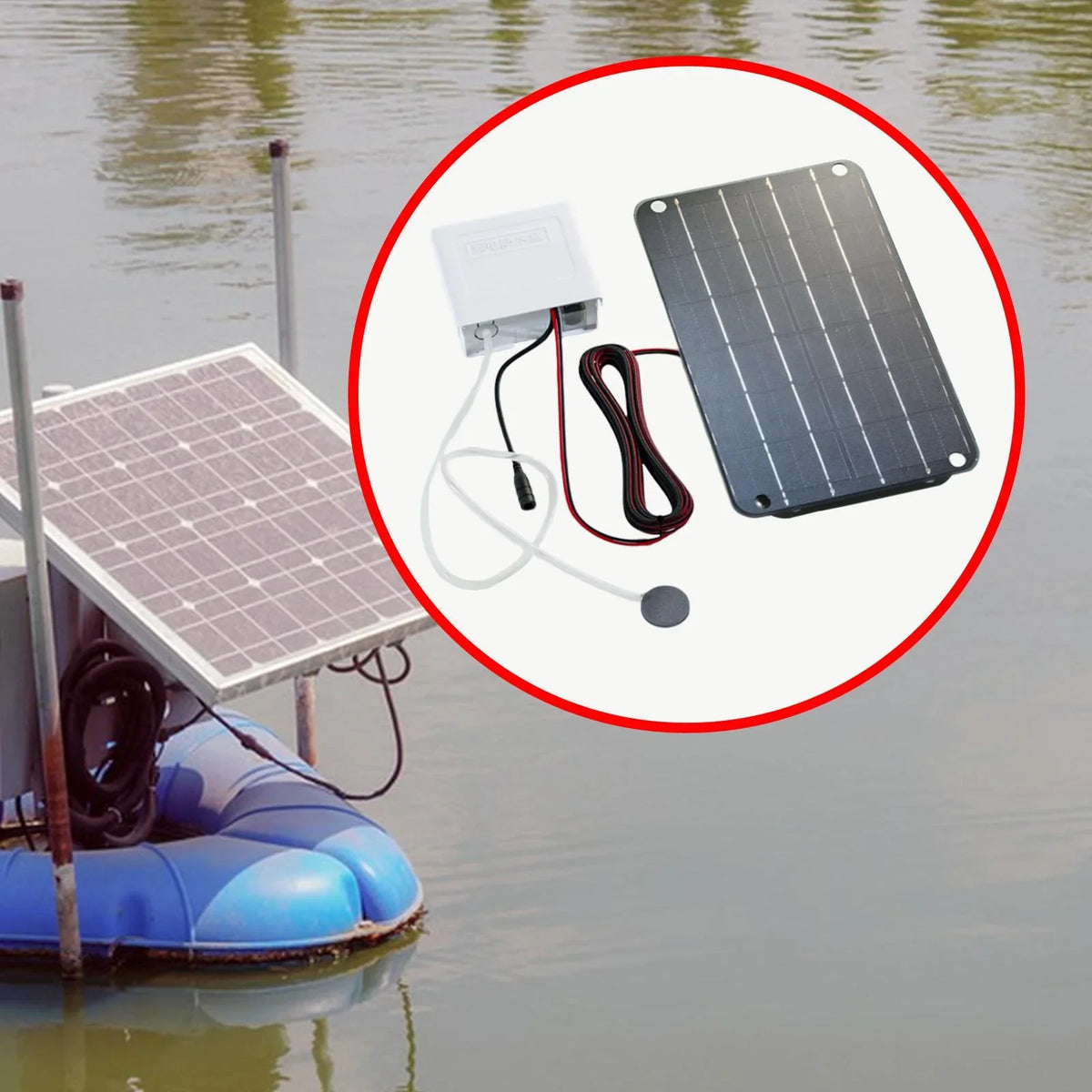 jicheng Solar Air Pump,Aquarium Air Pump Oxygenator Silent Eco Friendly,6V Solar Pond Aerator Solar Powered Pond Pump for Hydroponics