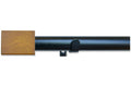 Linen Avenue Wood Rectangle Single Window Curtain Rod Set, 66 to 120-inch, Matte Black