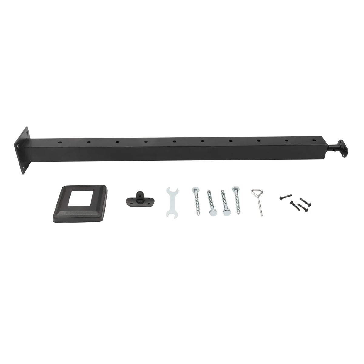 36"x2"x2" Cable Railing Post Adjustable Top Level drilled Post Level Line Post Top Mount Stainless Steel Black Finish Wood Concrete Level Deck