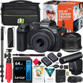 Canon EOS R7 Mirrorless Camera Content Creator Kit Including Body + 18-45mm IS STM Lens + Microphone + 2 Battery 5137C055 Bundle with Deco Gear Photography Bag + Monopod + Software & Accessories
