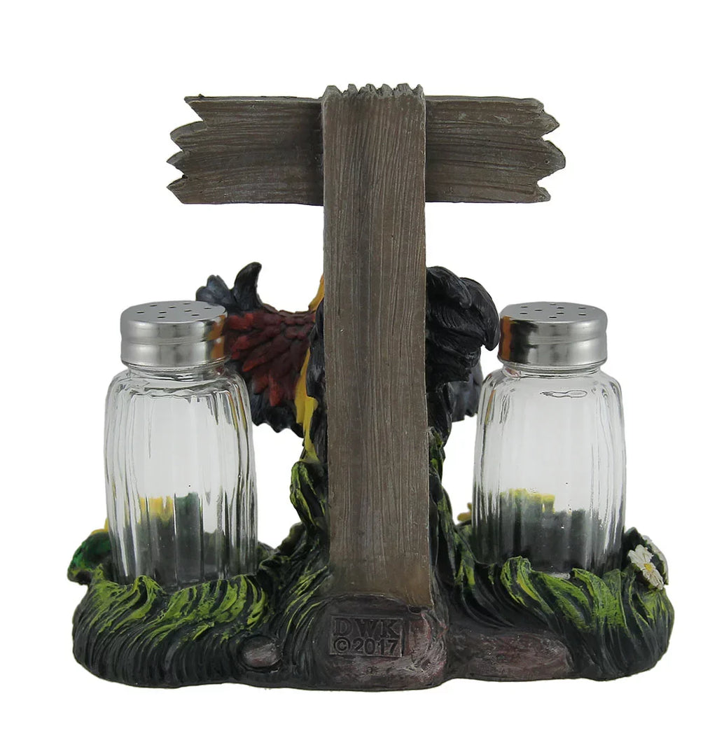 Hit Chicks Country Farm Rooster & Sunflowers Salt & Pepper Shakers Kitchen Decoration by DWK