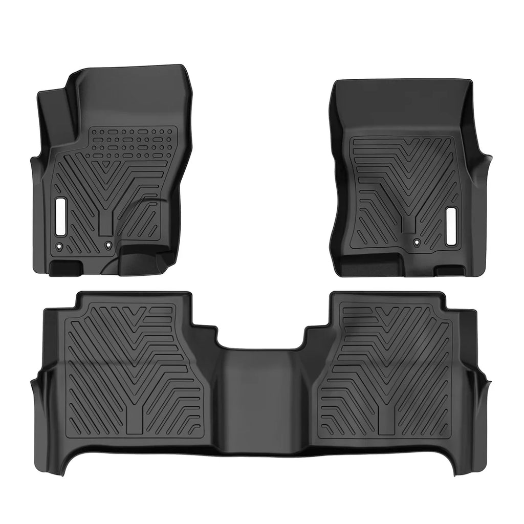 Ledkingdomus TPE Rubber Front and Rear 3-Piece for 2008-2021 Nissan Frontier Crew Cab Black Floor Mats Set, All-Weather Protection